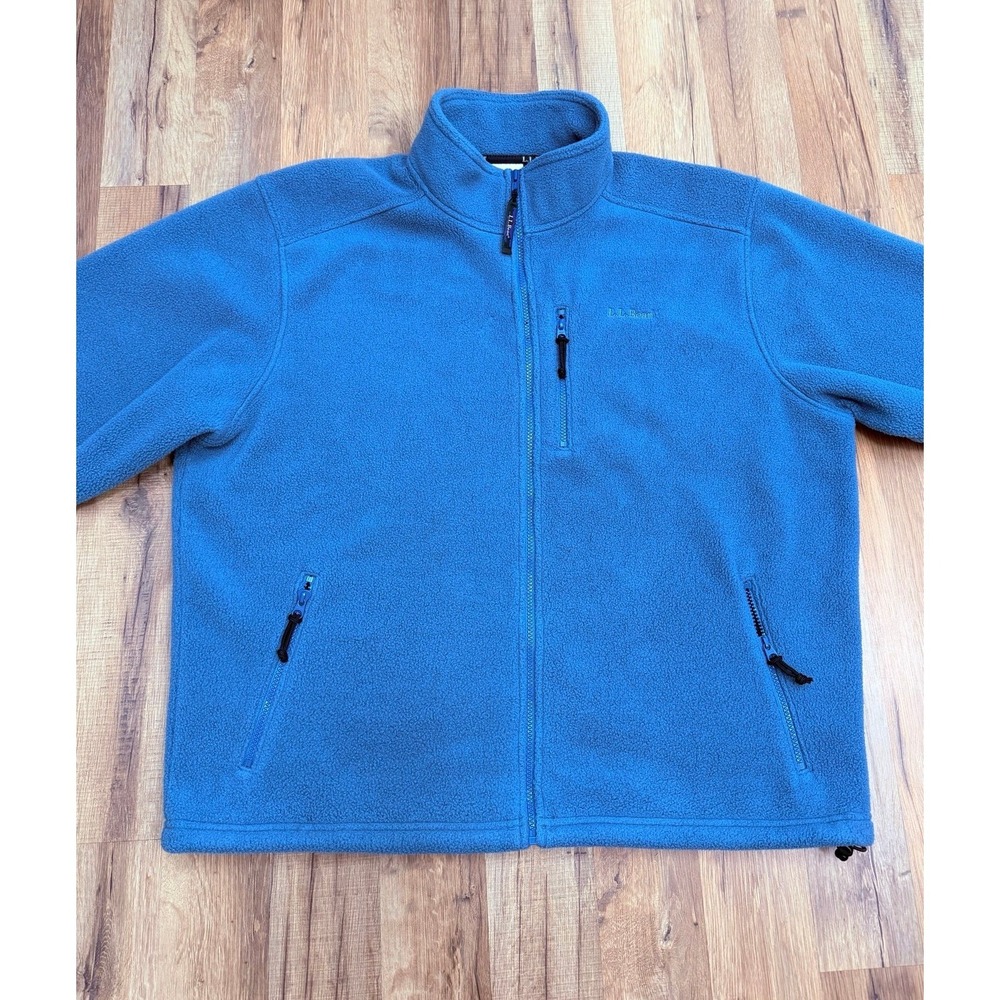 L.L. Bean Men's Full Zip Fleece Jacket Blue Warm‎ Outdoor Size L